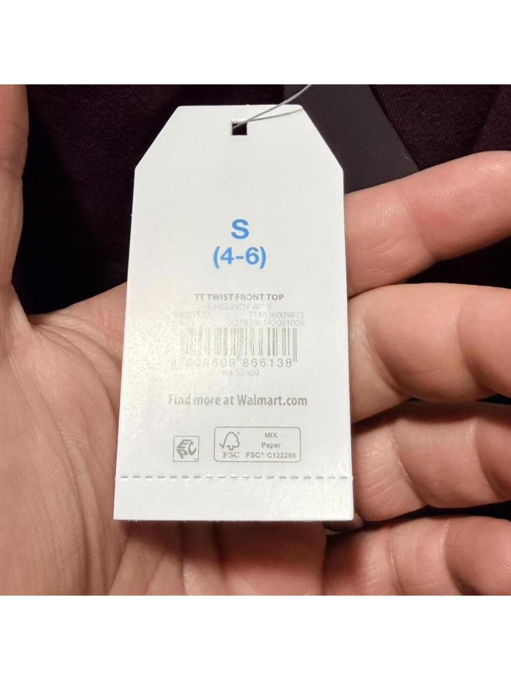 Time and Tru Women's Burgundy and Purple Crop-top - Picture 3 of 4